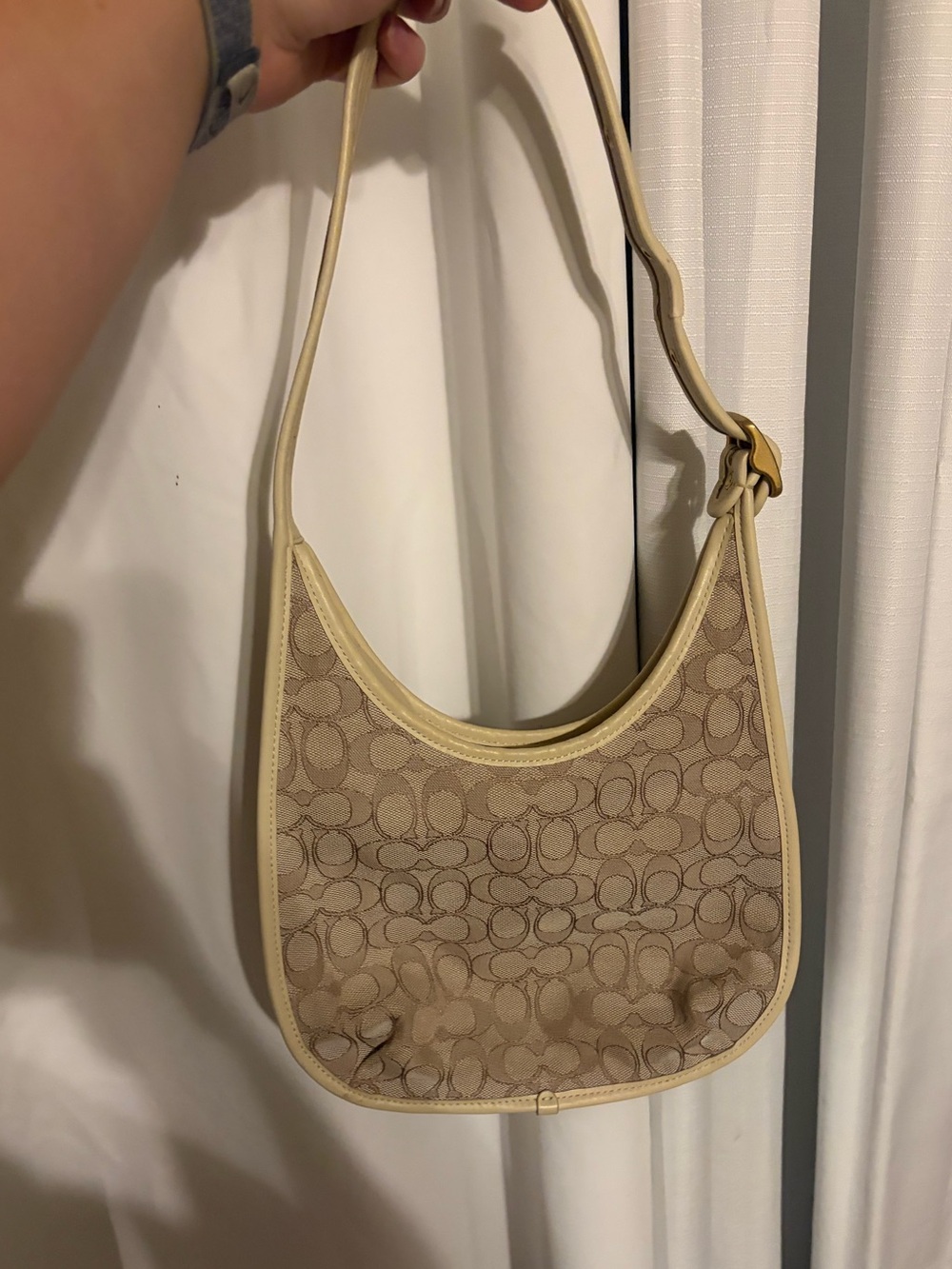 Coach Ergo Beige Signature-Print Shoulder Bag